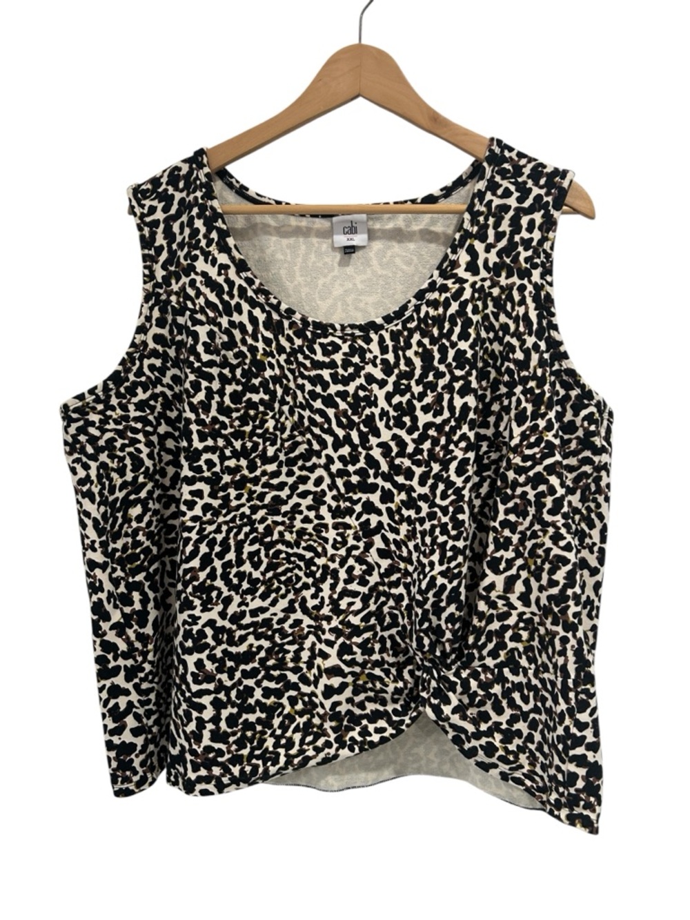 Cabi Knotty Tank Leopard Print French Terry Modal Cotton Knot Hem 5759 - XXL